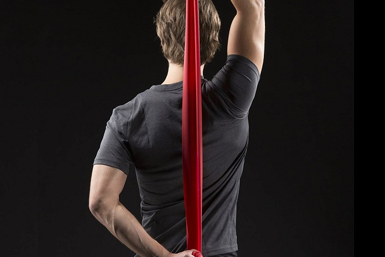 Resistance band arms workout