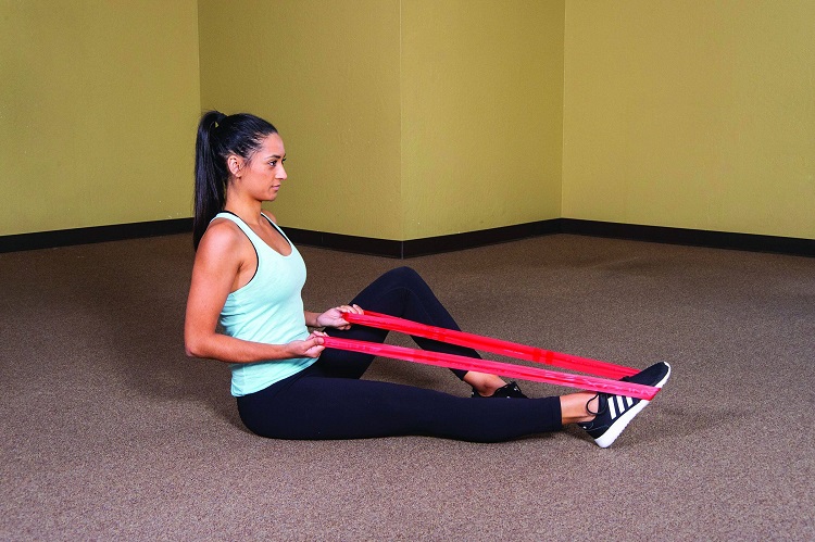 Resistance band back workout