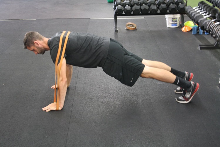 Resistance band chest workout
