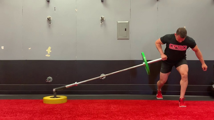 Landmine bent-arm side raise