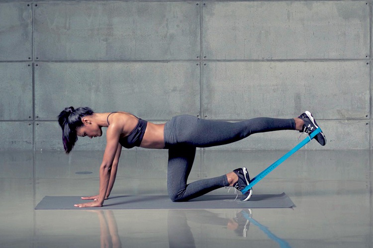 Resistance band legs workout