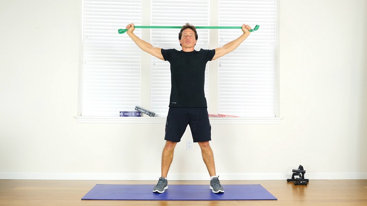 Overhead resistance band stretch