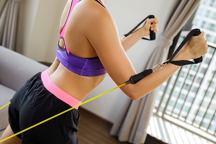 Resistance band chest fly