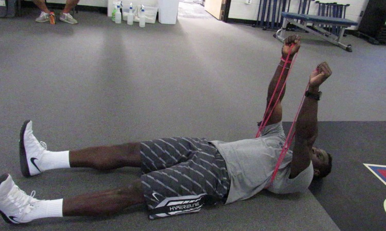 Resistance band floor press