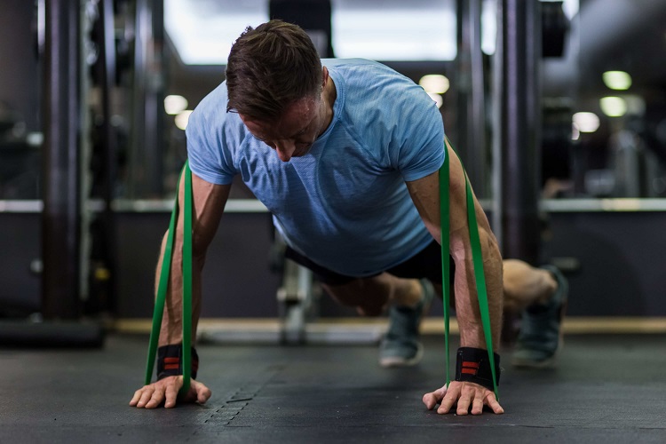 Resistance band push-up