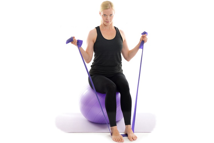 Seated resistance band curl