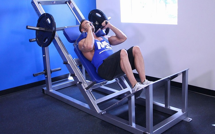 Hack squat machine exercise