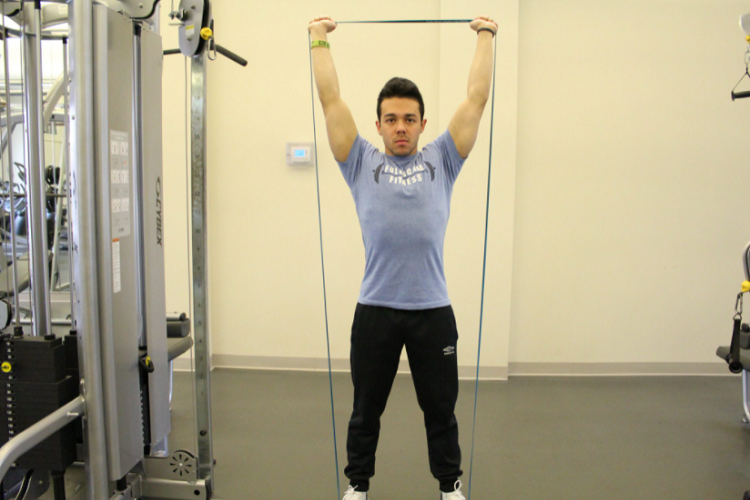 Resistance band overhead press